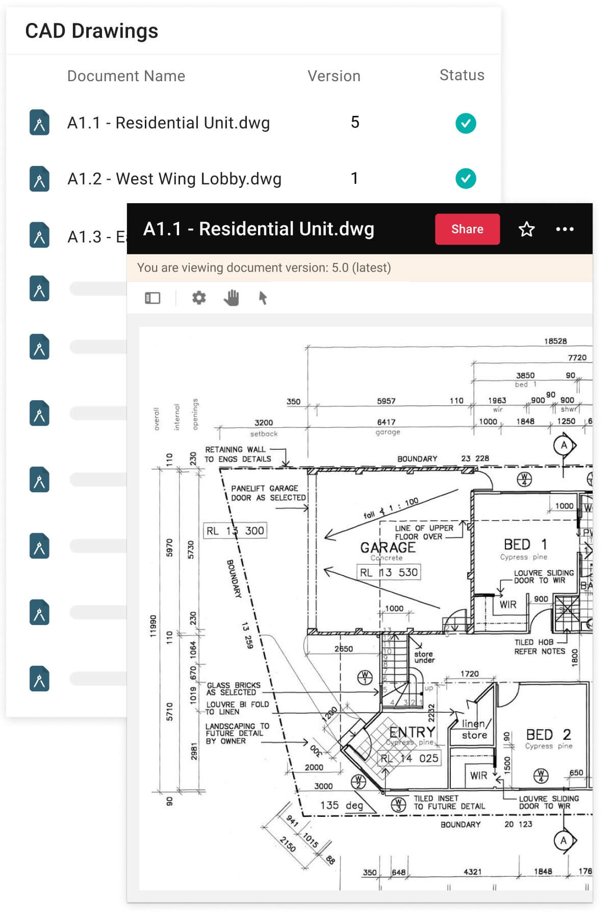 construction document management software version control